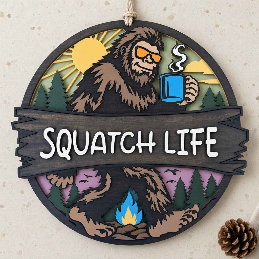 Unfinished "Squatch Life" DIY Wood Project Hanger