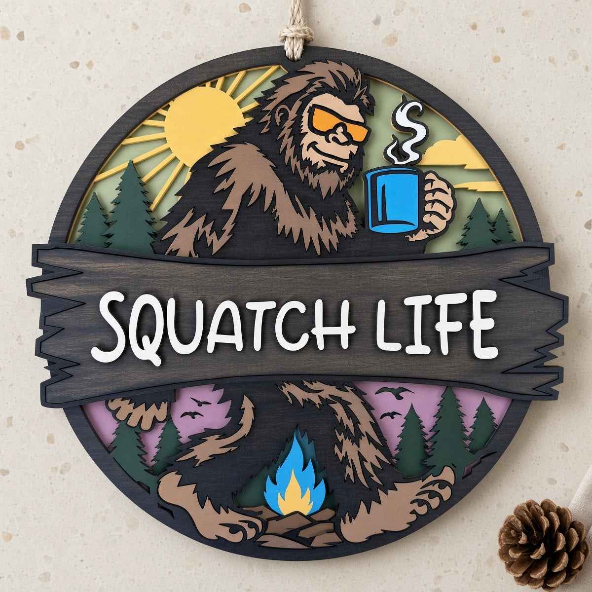 Unfinished "Squatch Life" DIY Wood Project Hanger