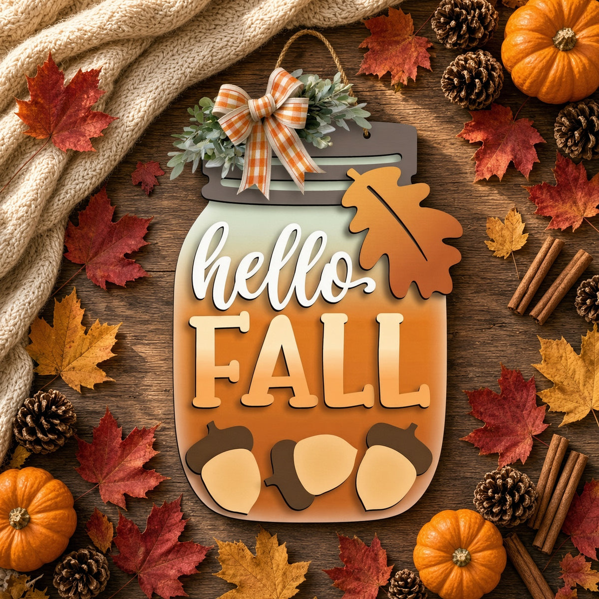 Unfinished DIY Fall Mason Jar Craft Project