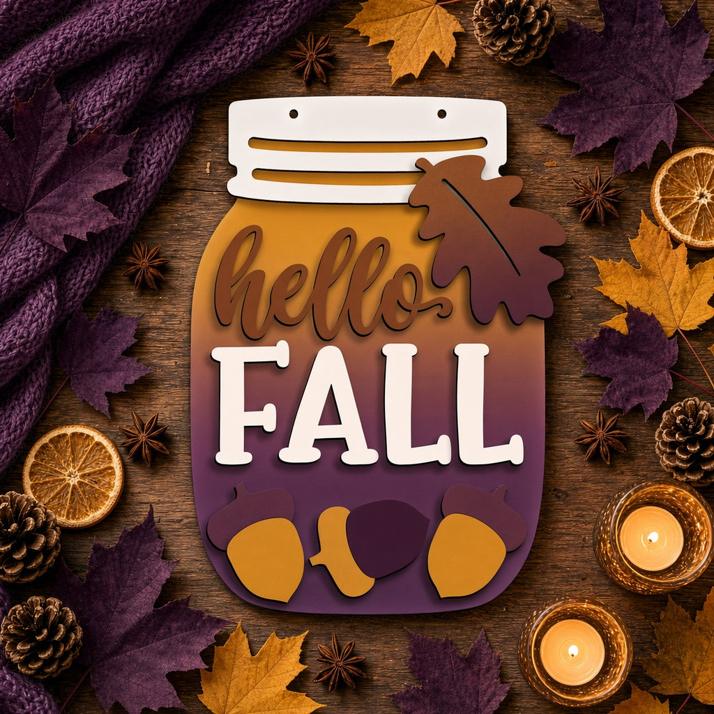 Unfinished DIY Fall Mason Jar Craft Project