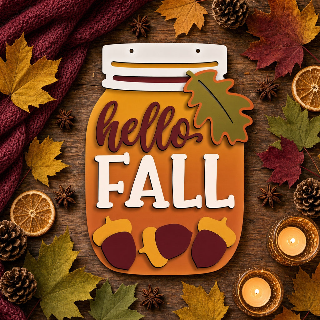 Unfinished DIY Fall Mason Jar Craft Project