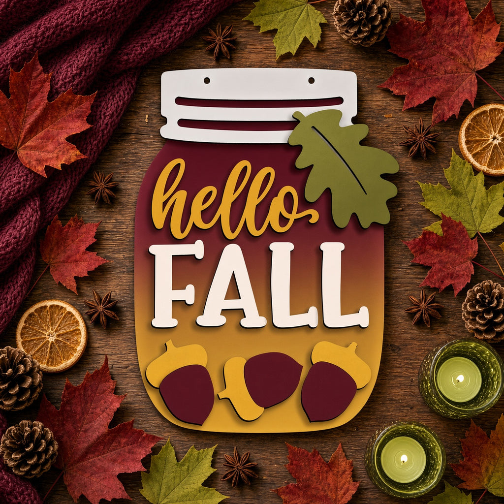 Unfinished DIY Fall Mason Jar Craft Project