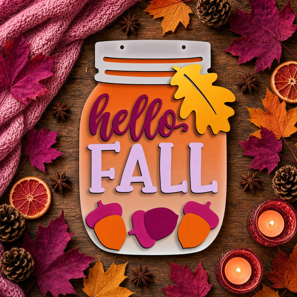 Unfinished DIY Fall Mason Jar Craft Project