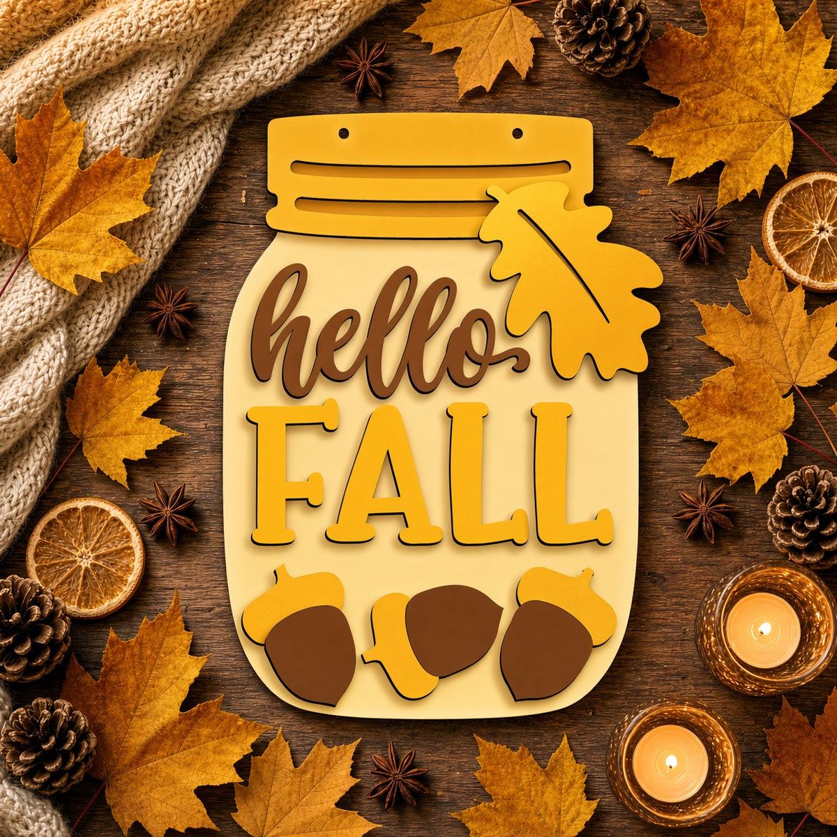 Unfinished DIY Fall Mason Jar Craft Project