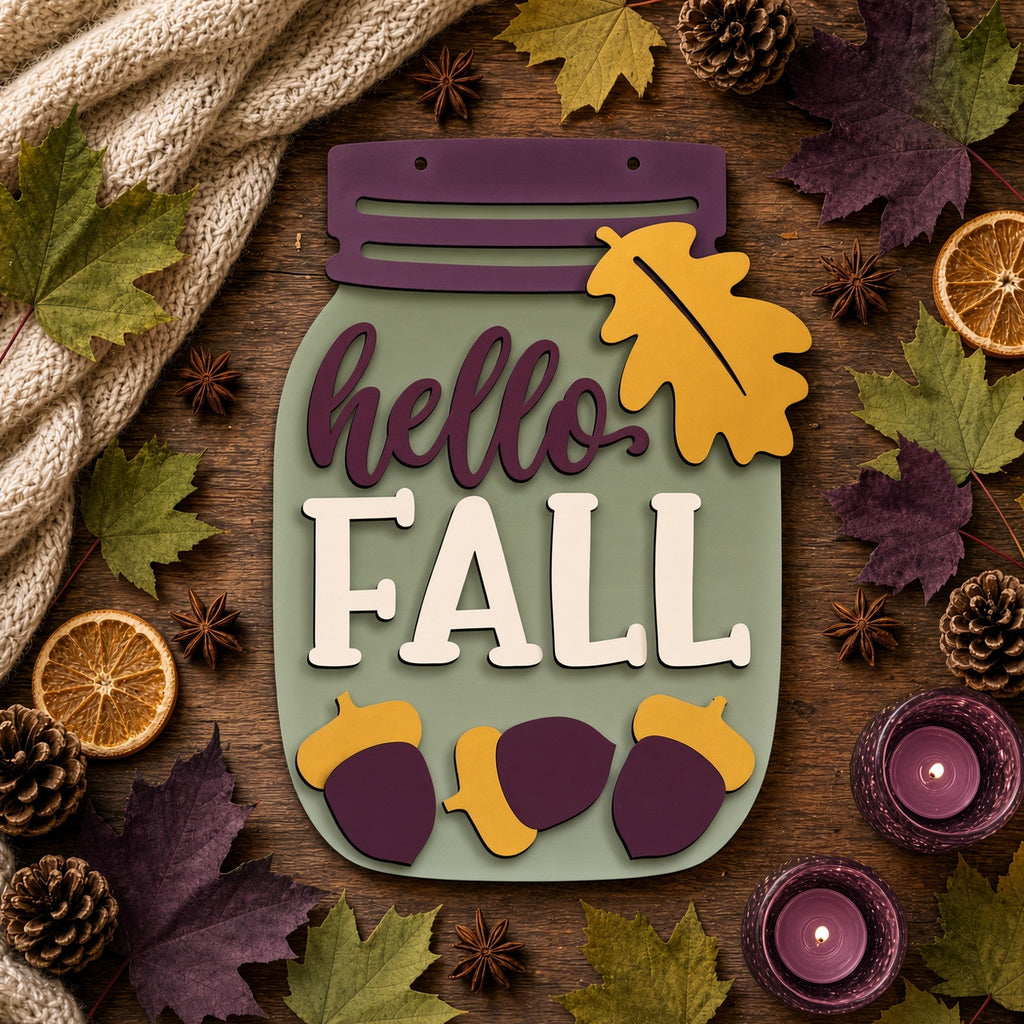 Unfinished DIY Fall Mason Jar Craft Project