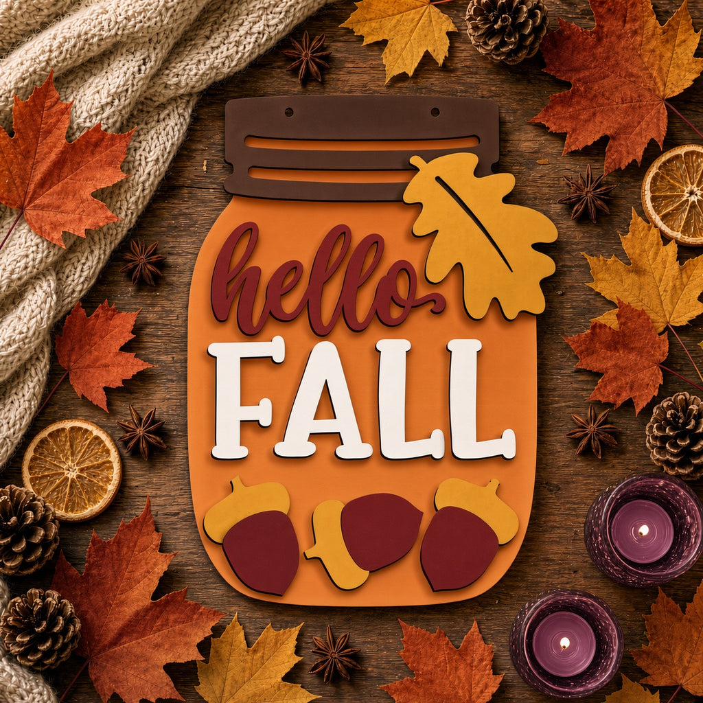 Unfinished DIY Fall Mason Jar Craft Project