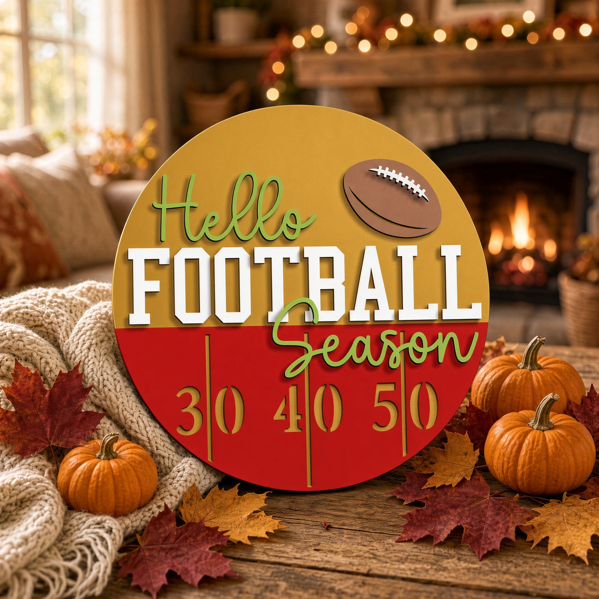 Unfinished Game Day DIY Project Decor